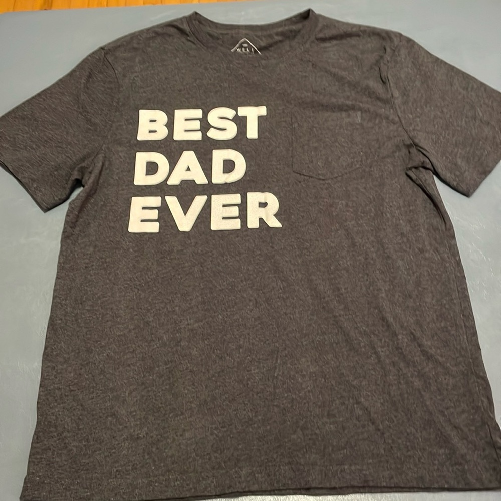 Mens T-Shirt Gray & White Sz Large Well Worn